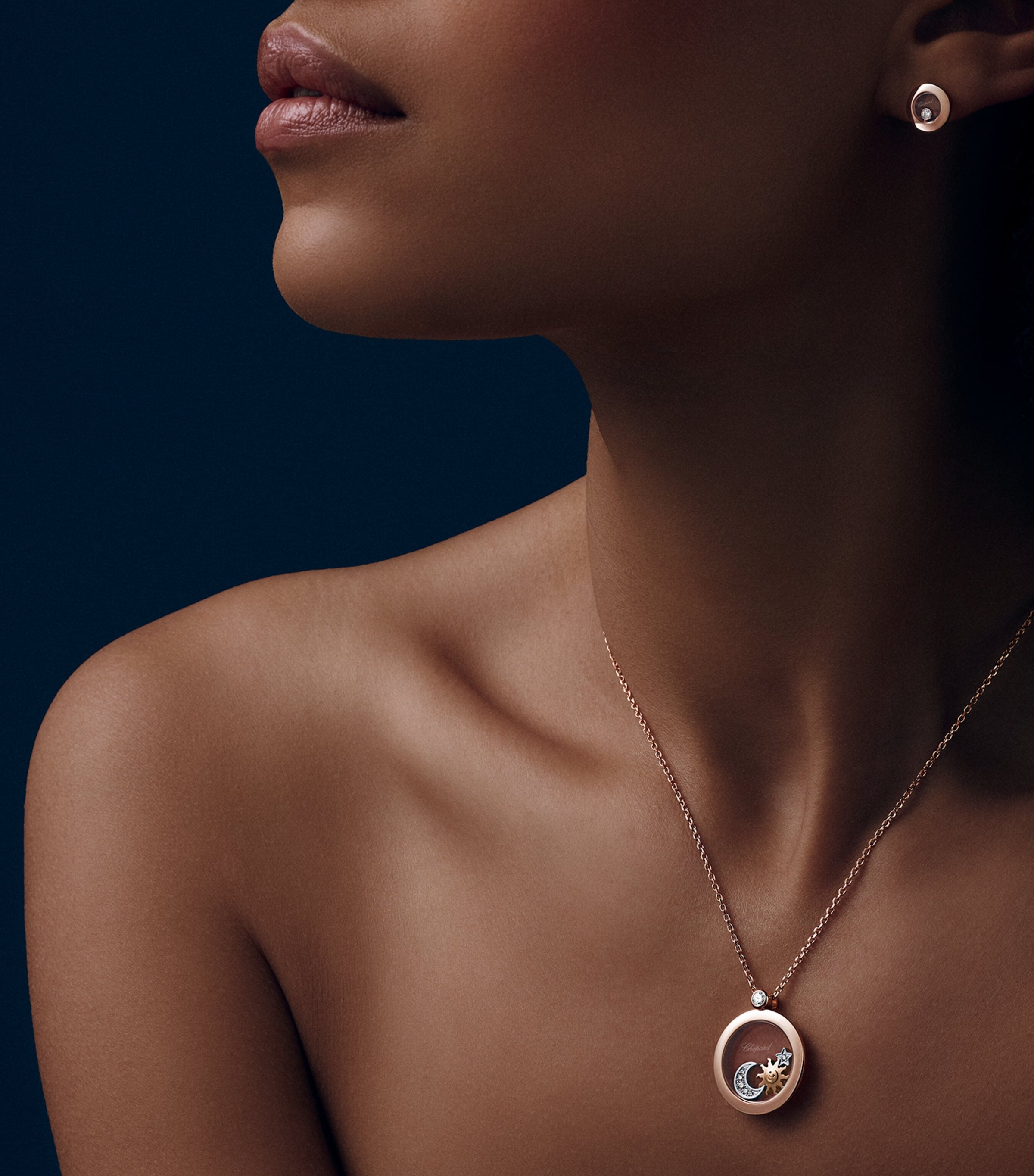 Chopard Happy Diamonds earrings rose gold (British brand)