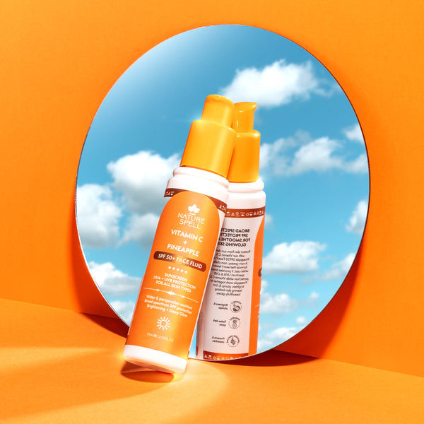 Nature Spell Vitamin C Pineapple SPF50+ Face Fluid, imported from the UK