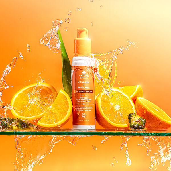 Nature Spell Vitamin C Pineapple SPF50+ Face Fluid, imported from the UK