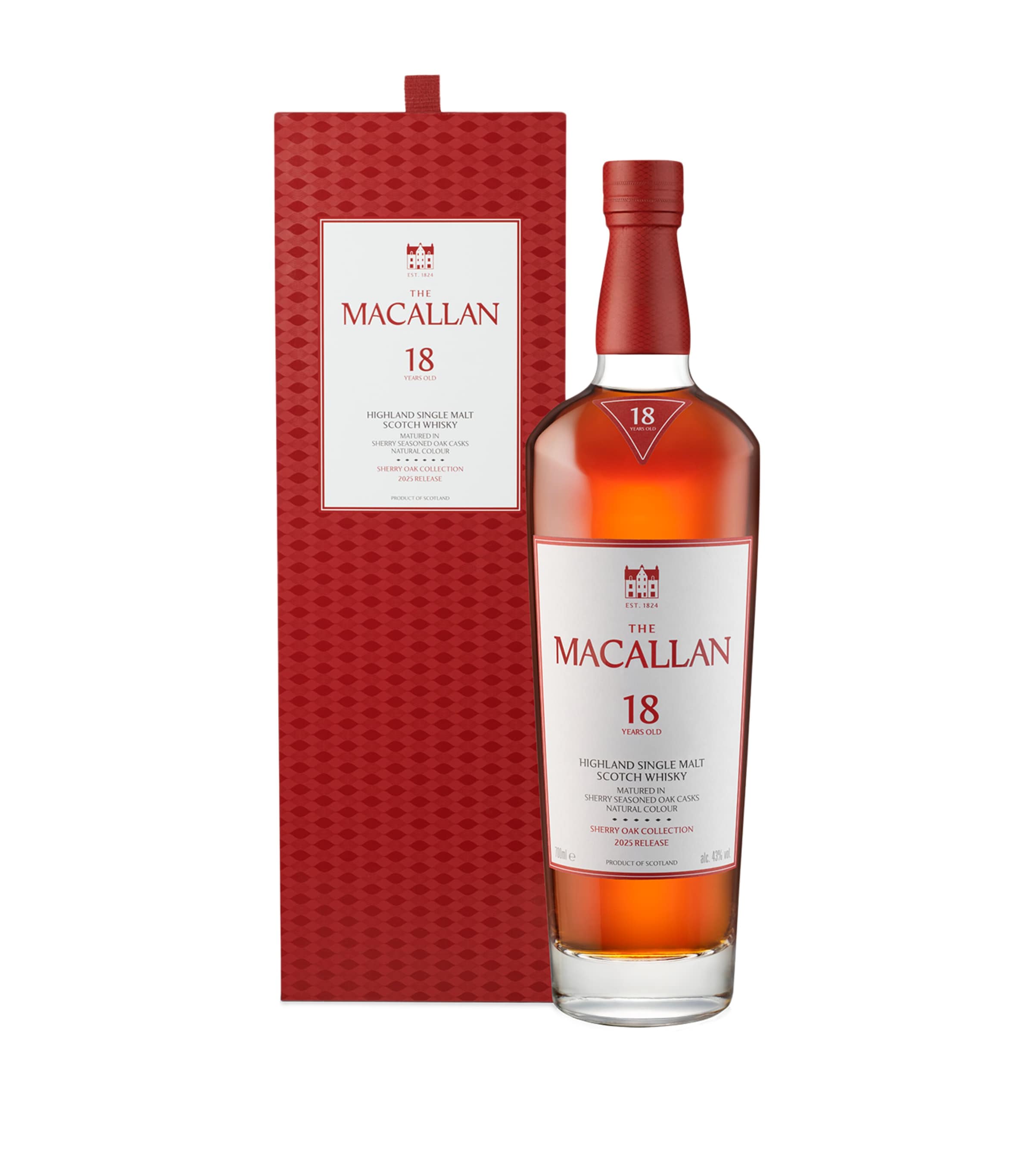 The Macallan 18-Year-Old Sherry Oak Single Malt Scotch Whisky 70cl (British brand)