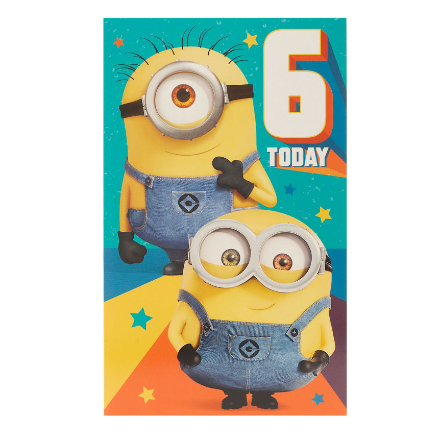 Minions Age 6 Birthday Card General Household ASDA   