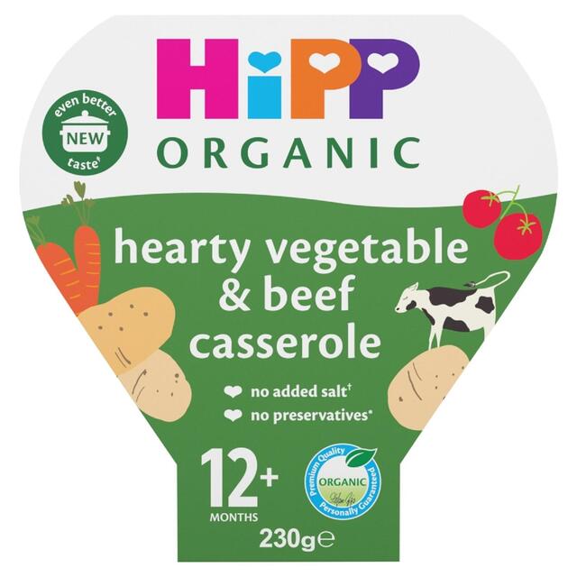 HiPP Organic Hearty Vegetable & Beef Casserole Toddler Tray Meal 12+ Months   230g - McGrocer
