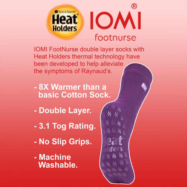 IOMI thermal socks non slip grip 3.1 Tog, imported from the UK