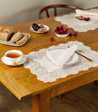 Dea linen lace-trim elite napkin 45cm x 45cm - British product