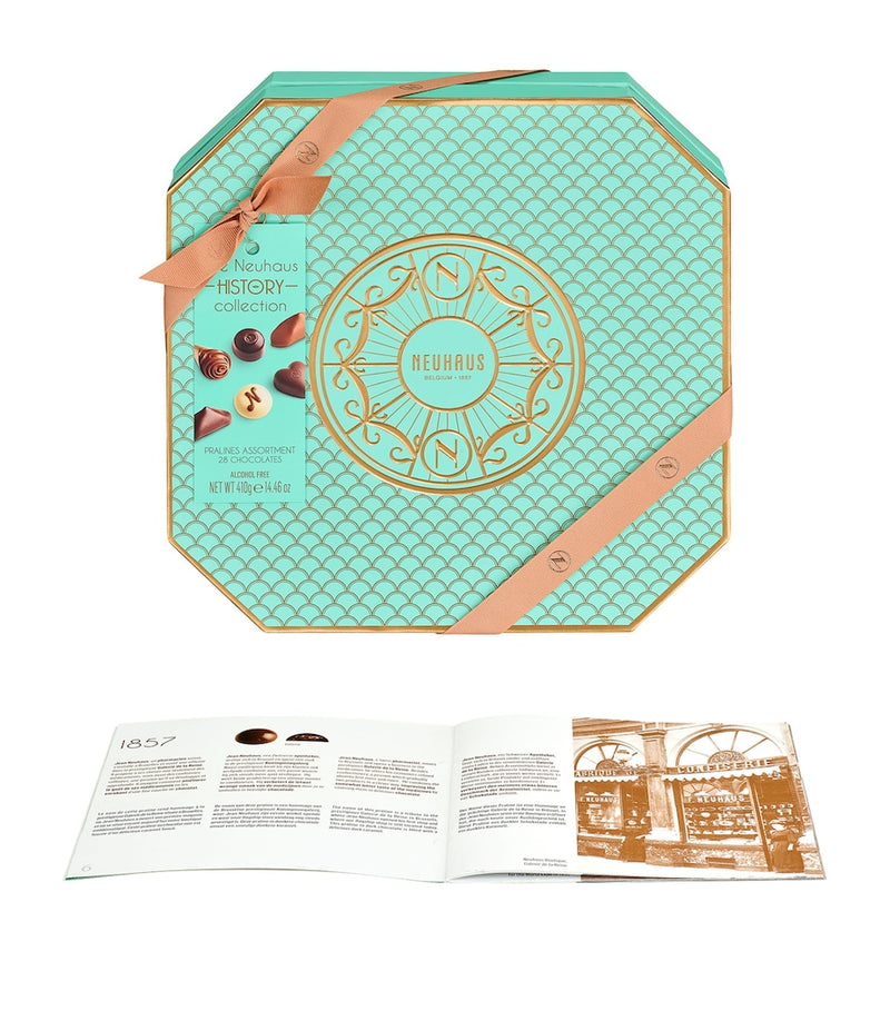 Neuhaus Milk White and Dark Chocolate 28-Piece History Collection 410g, imported from the UK