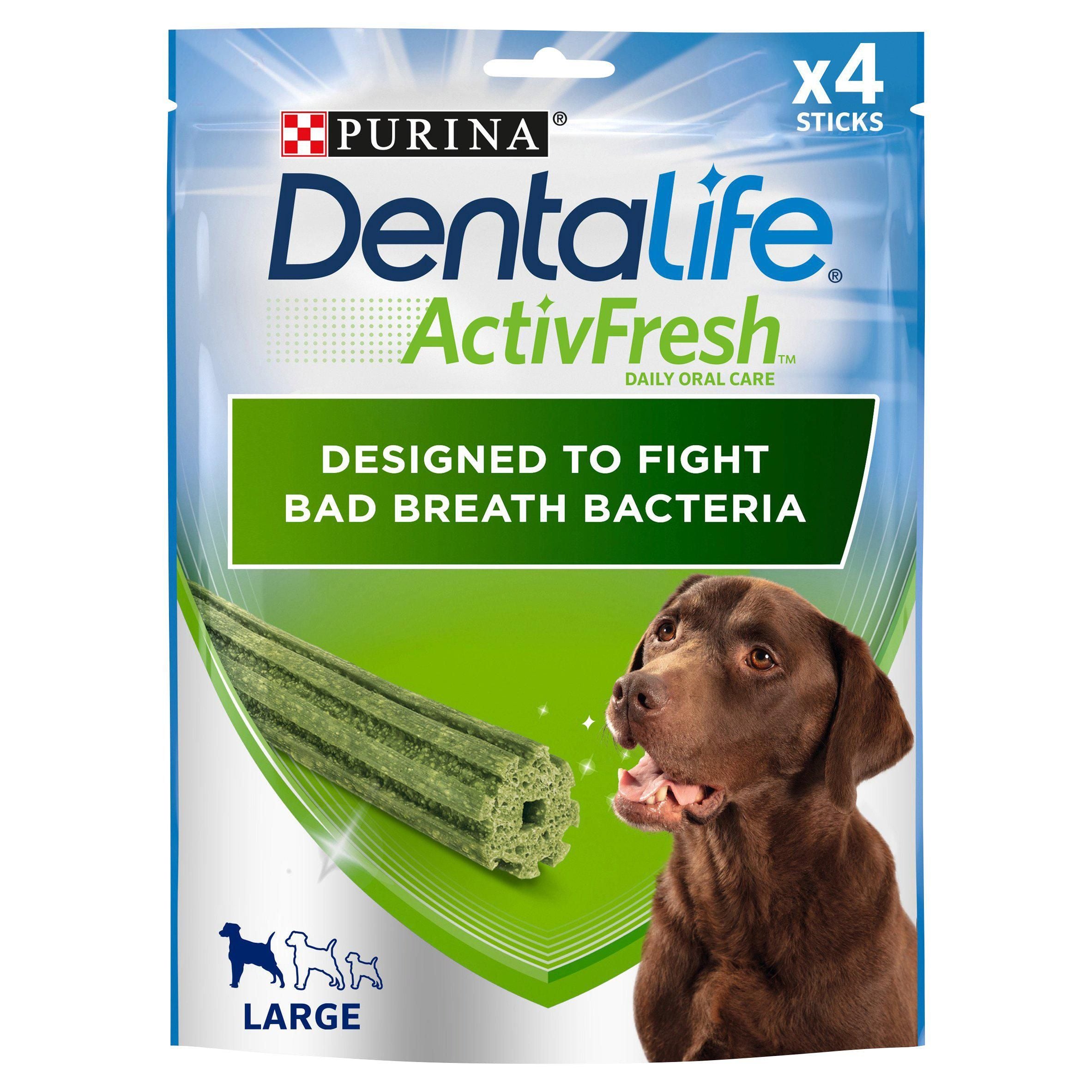 Dentalife Activfresh Large Dog Treat Dental Chew Stick x4 GOODS Sainsburys   