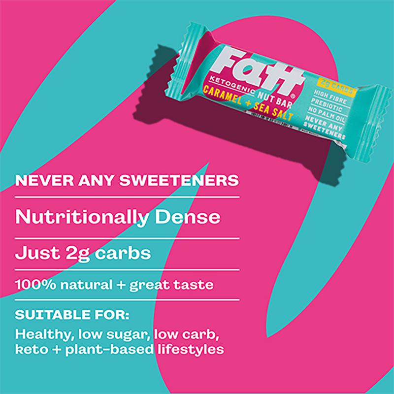 Fatt caramel sea salt bars 20 pack 30g each - British product