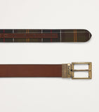 Barbour leather tartan reversible belt - British product