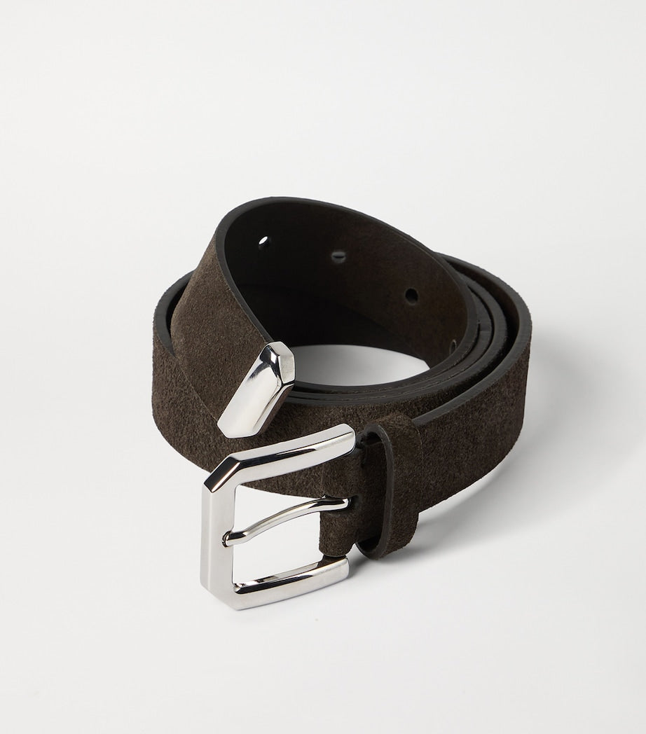 Brunello Cucinelli reversed leather buckle belt 3cm, imported from the UK