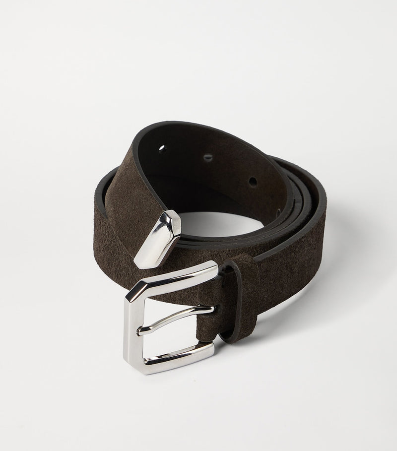 Brunello Cucinelli reversed leather buckle belt 3cm, imported from the UK