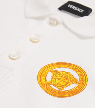 Harrods Versace Kids Cotton Piqué Medusa Polo Shirt (6-14 Years)- Buy online at McGrocer