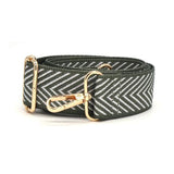POM green chevron adjustable bag strap (British brand)