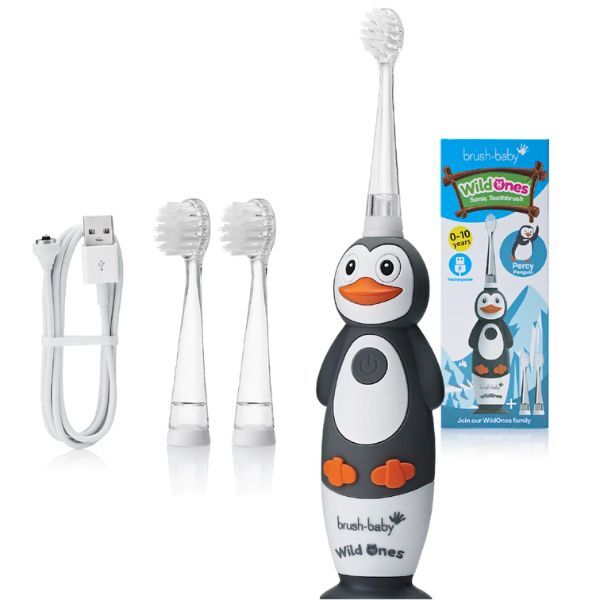 Brush Baby WildOnes-Penguin Toothbrush & Applemint T'paste GOODS Superdrug   