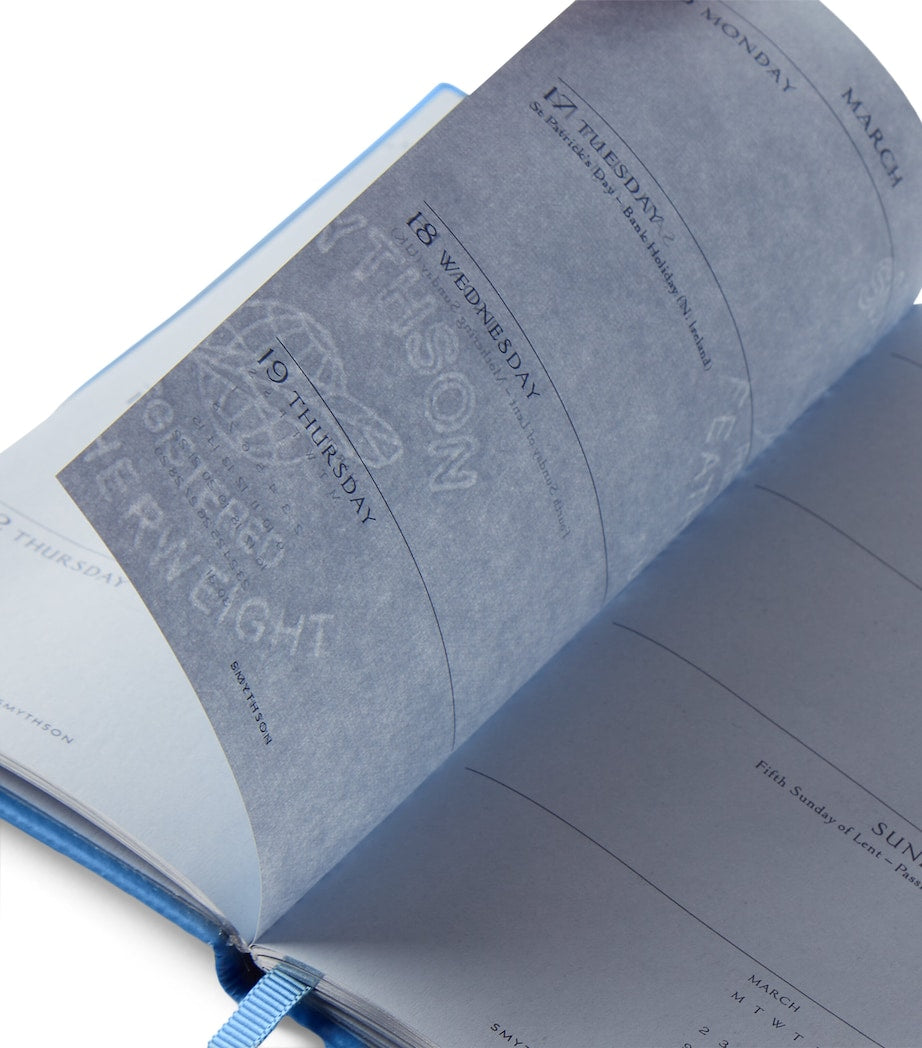 Smythson Panama leather weekly diary for 2026 with pencil, 14cm x 9cm (British brand)