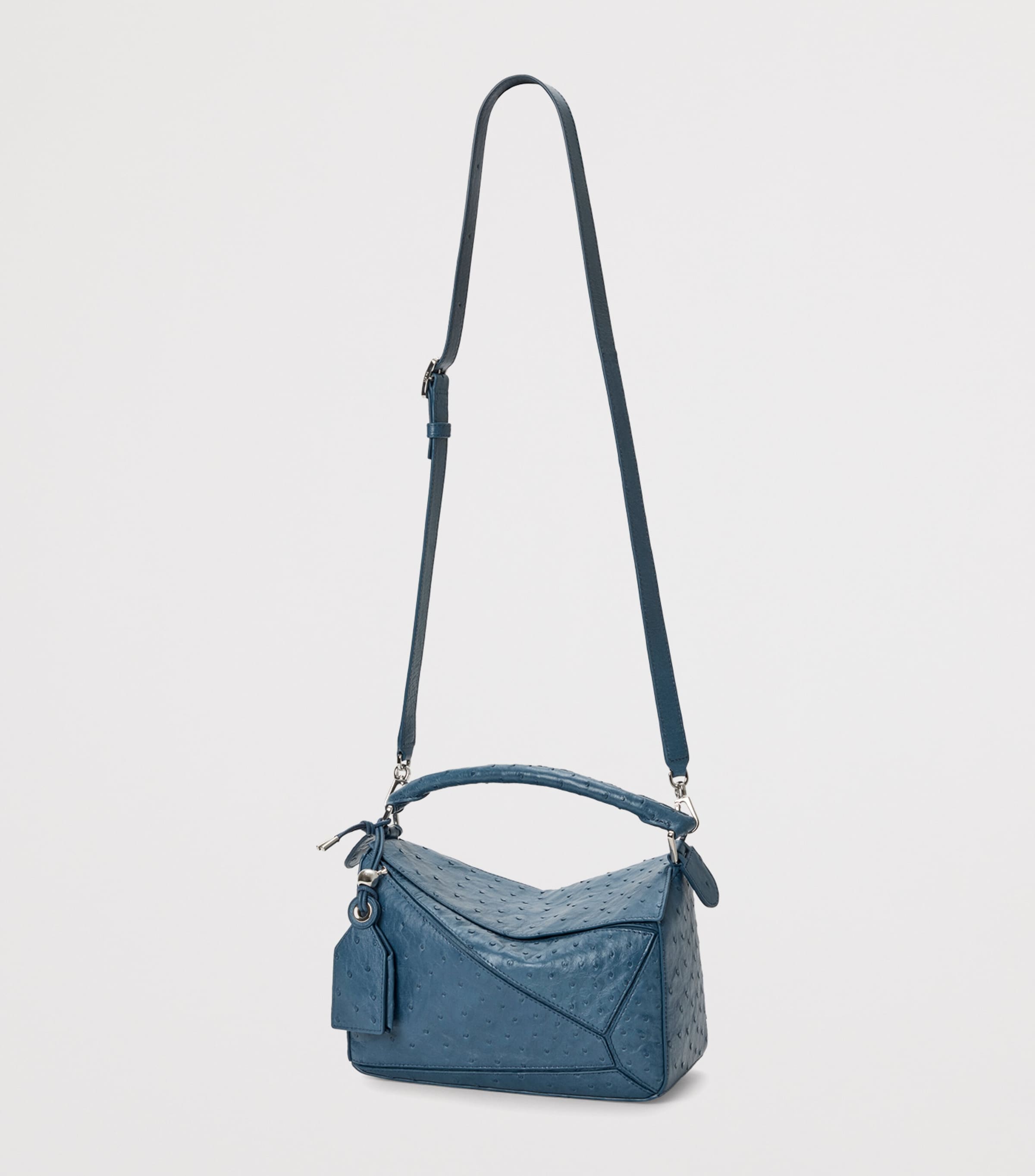 LOEWE Puzzle top-handle handbag ostrich leather, imported from the UK