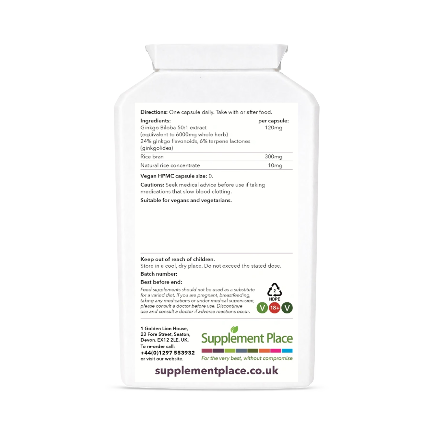 Supplement Place Ginkgo Biloba 120mg 240 capsules - British product