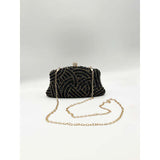 SVNX embellished clutch bag black (British brand)