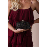 SVNX embellished clutch bag black (British brand)