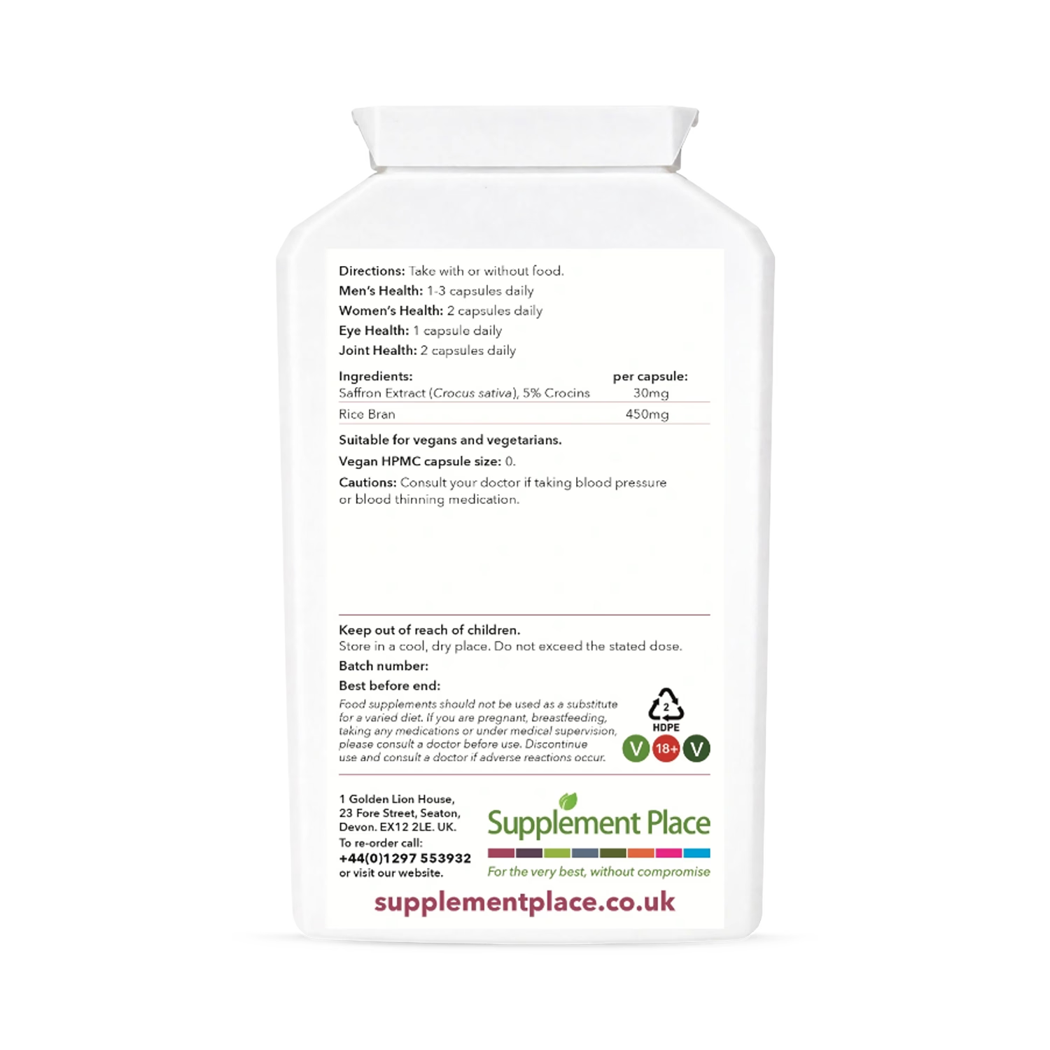 Supplement Place saffron extract 30mg 240 capsules, UK version