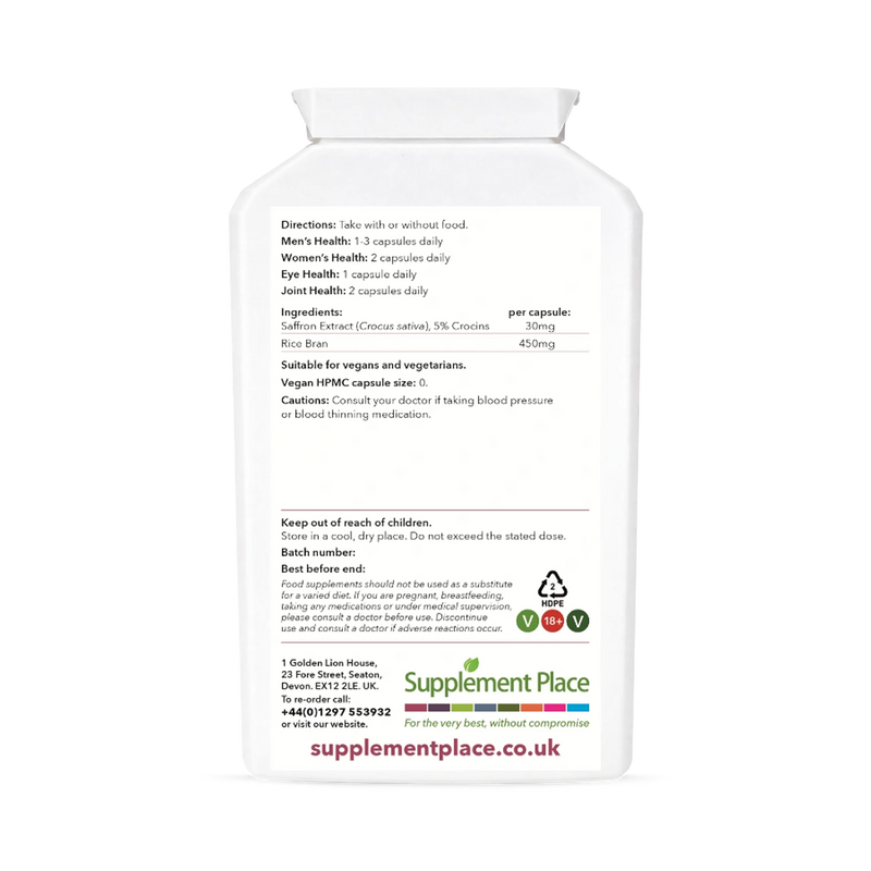 Supplement Place saffron extract 30mg 240 capsules, UK version