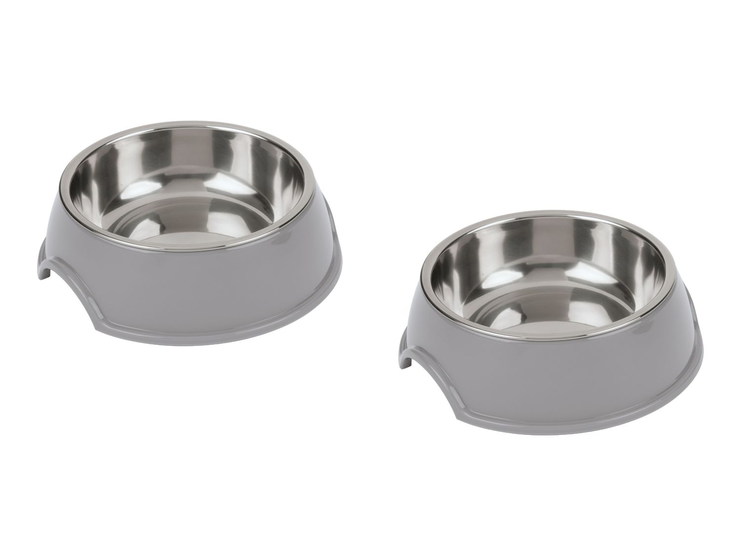 Pet bowl set two stainless steel bowls 200ml - British product