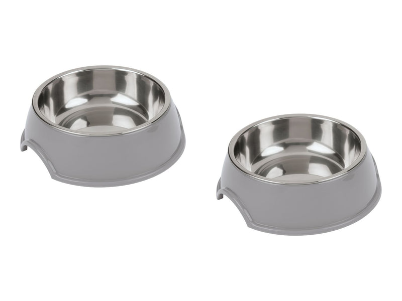 Pet bowl set two stainless steel bowls 200ml - British product
