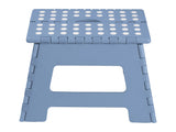 Blue folding step stool with non-slip surface, UK version