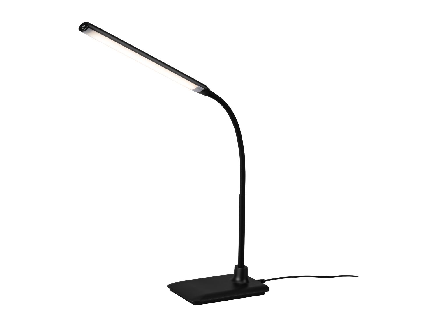 Black LED desk lamp with flexible arm, 32.5cm - British product