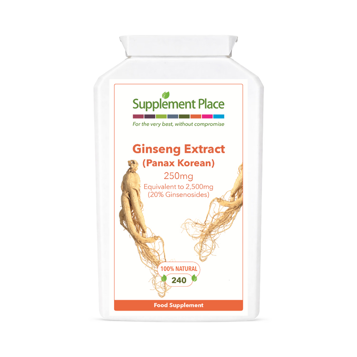 Supplement Place Panax Korean Ginseng supplement 20% ginsenosides 240 capsules, UK version