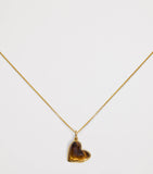 Monica Vinader gold vermeil heart pendant with tiger's eye, imported from the UK