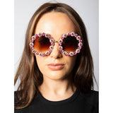 SVNX round floral pink sunglasses - British product