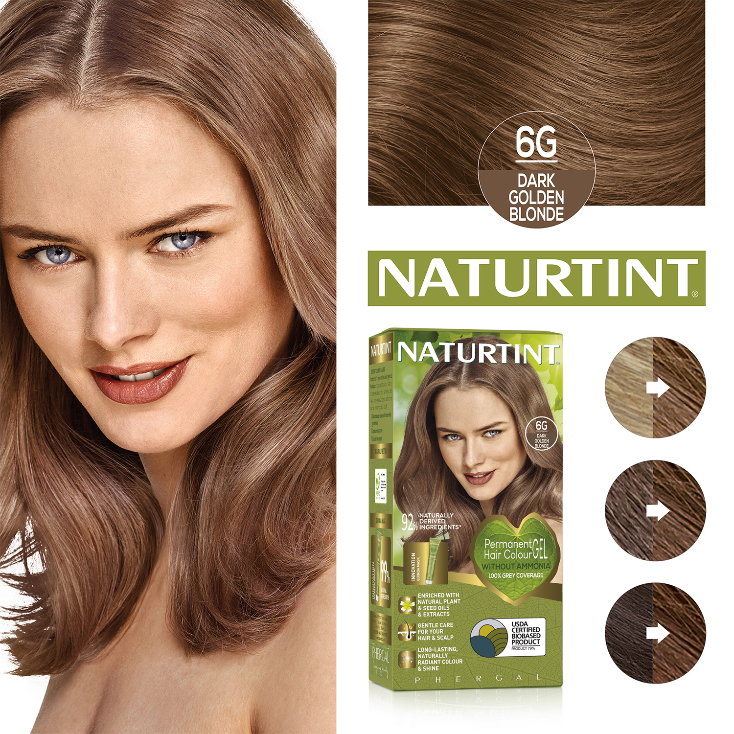 Naturtint permanent hair colour 6G dark golden blonde box (British brand)