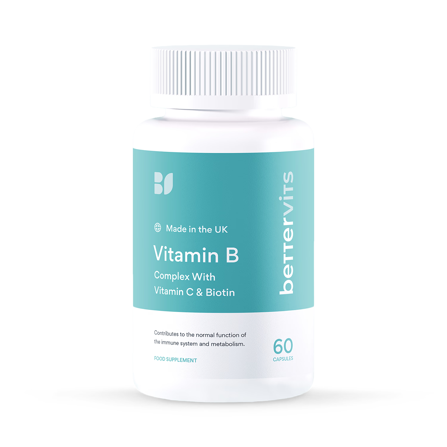 Bettervits Vitamin B Complex with Vitamin C & Biotin 60 Capsules
