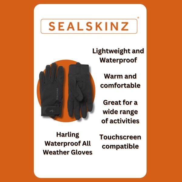 Sealskinz waterproof all weather gloves unisex, imported from the UK