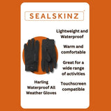 Sealskinz waterproof all weather gloves unisex, imported from the UK