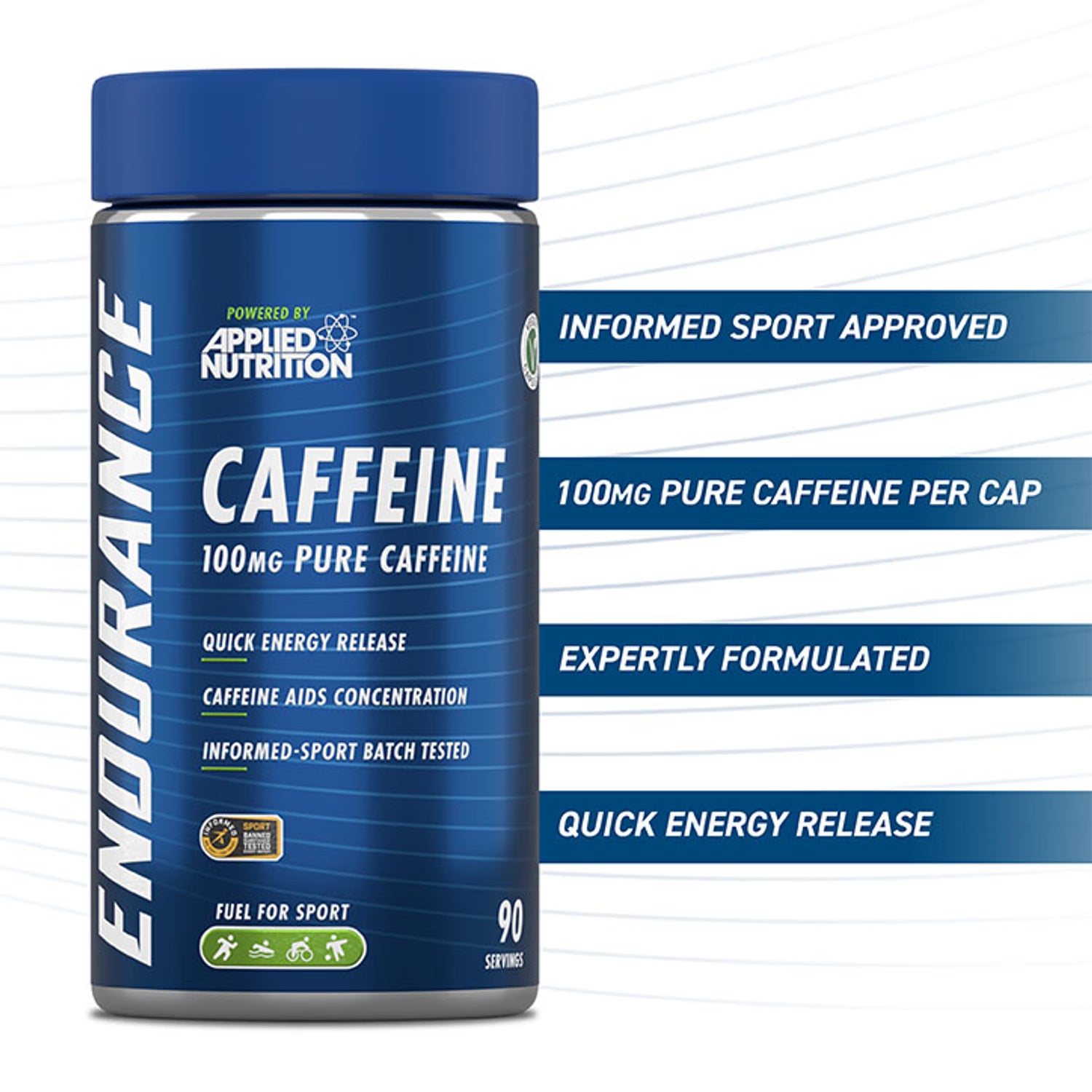 Applied Nutrition Pure Caffeine 100mg 90 Capsules - British product
