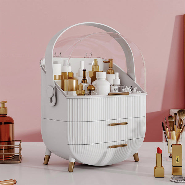 Livingandhome white makeup organizer with drawers - British product