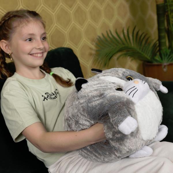 Cozy Noxxiez plush handwarmer cushion grey cat 35 cm, UK version