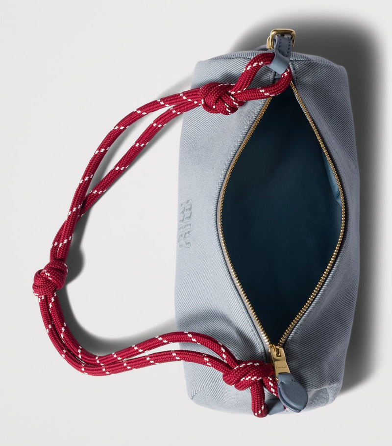 Miu Miu gabardine pouch in recycled polyamide, imported from the UK