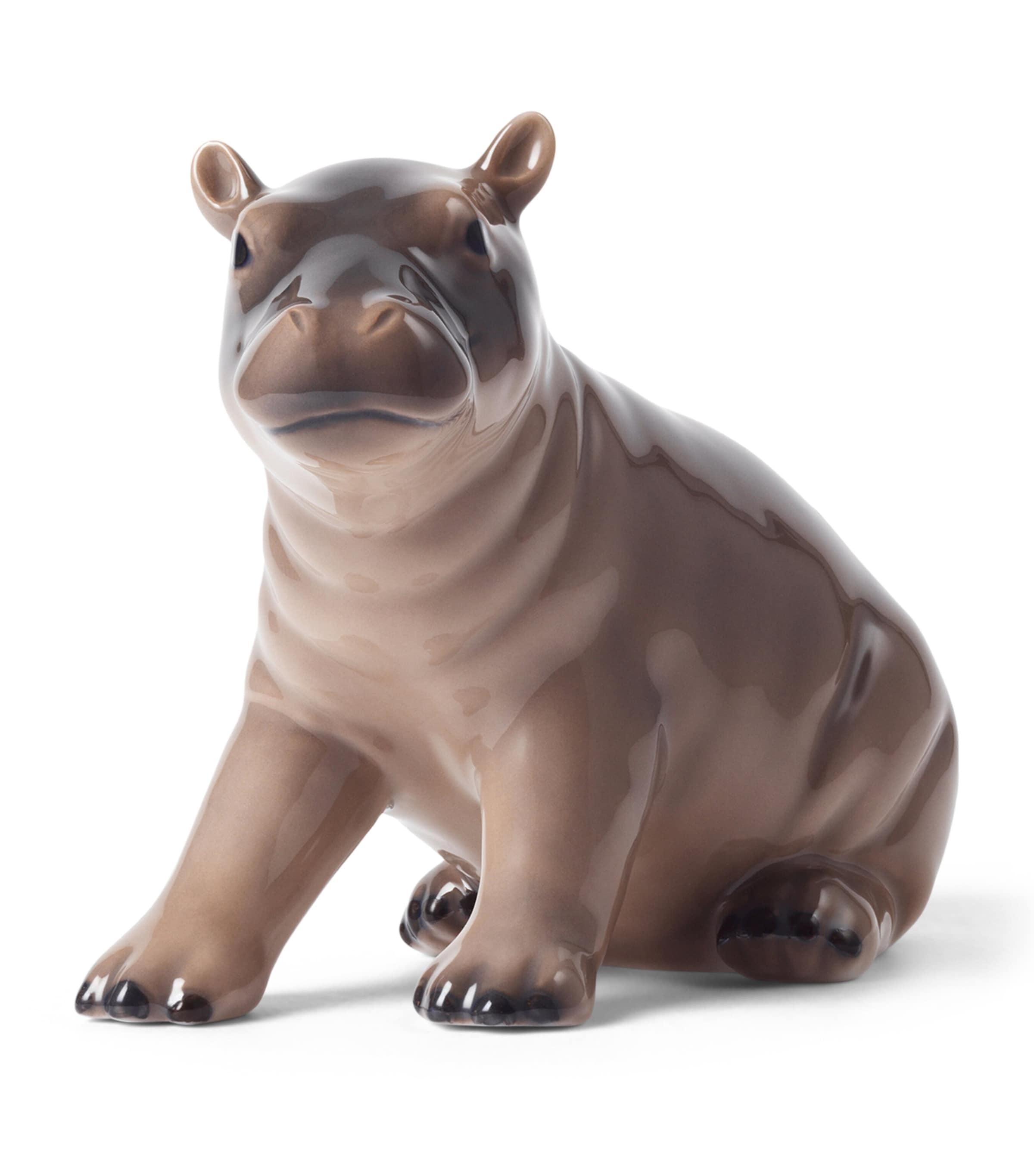 Royal Copenhagen porcelain baby hippo figurine 9cm, imported from the UK