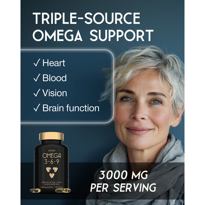 SuperSelf omega supplement 3000mg 90 softgels, UK version