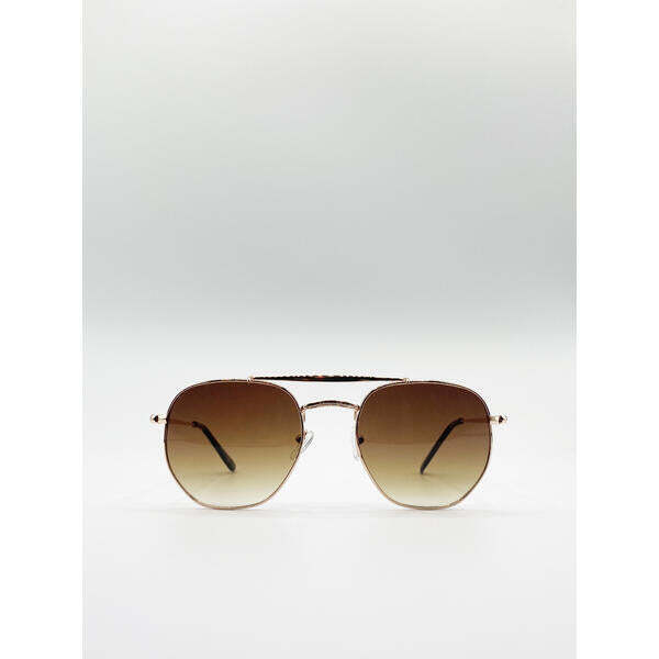 SVNX Doppelsteg Sonnenbrille mit Metallrahmen, UK-Version