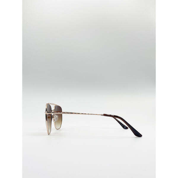 SVNX Doppelsteg Sonnenbrille mit Metallrahmen, UK-Version