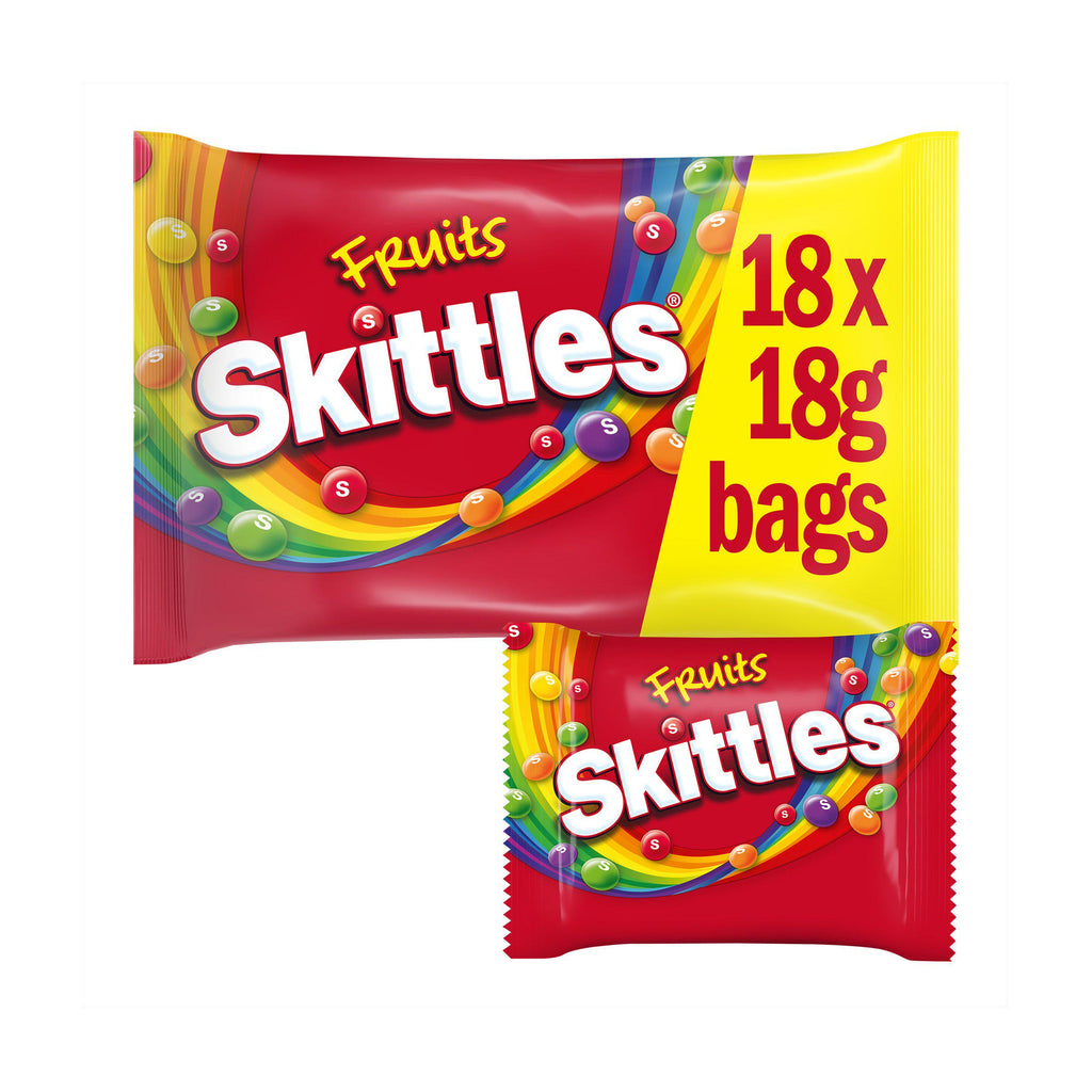 Skittles Fruits Sweets Fun Size Bags Multipack 18x18g