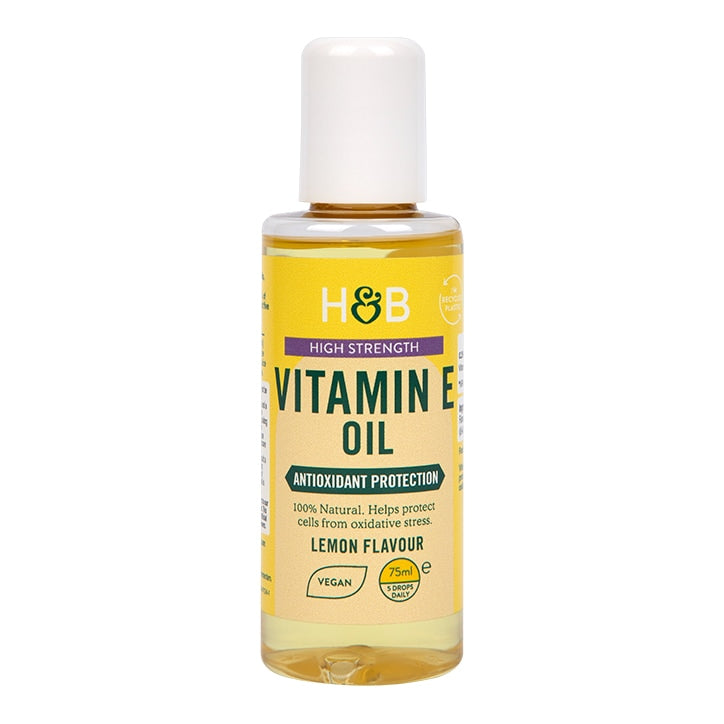 Holland & Barrett High Strength Vitamin E Oil Lemon Flavour 75ml GOODS Holland&Barrett   