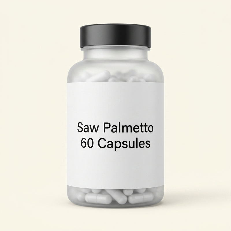Holland & Barrett Saw Palmetto capsules 60 count, imported from the UK