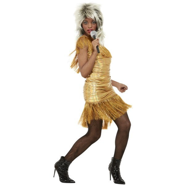 Smiffys Tina Turner gold tasselled costume, UK version