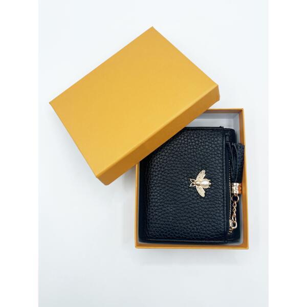 SVNX bee embellishment purse black, imported from the UK