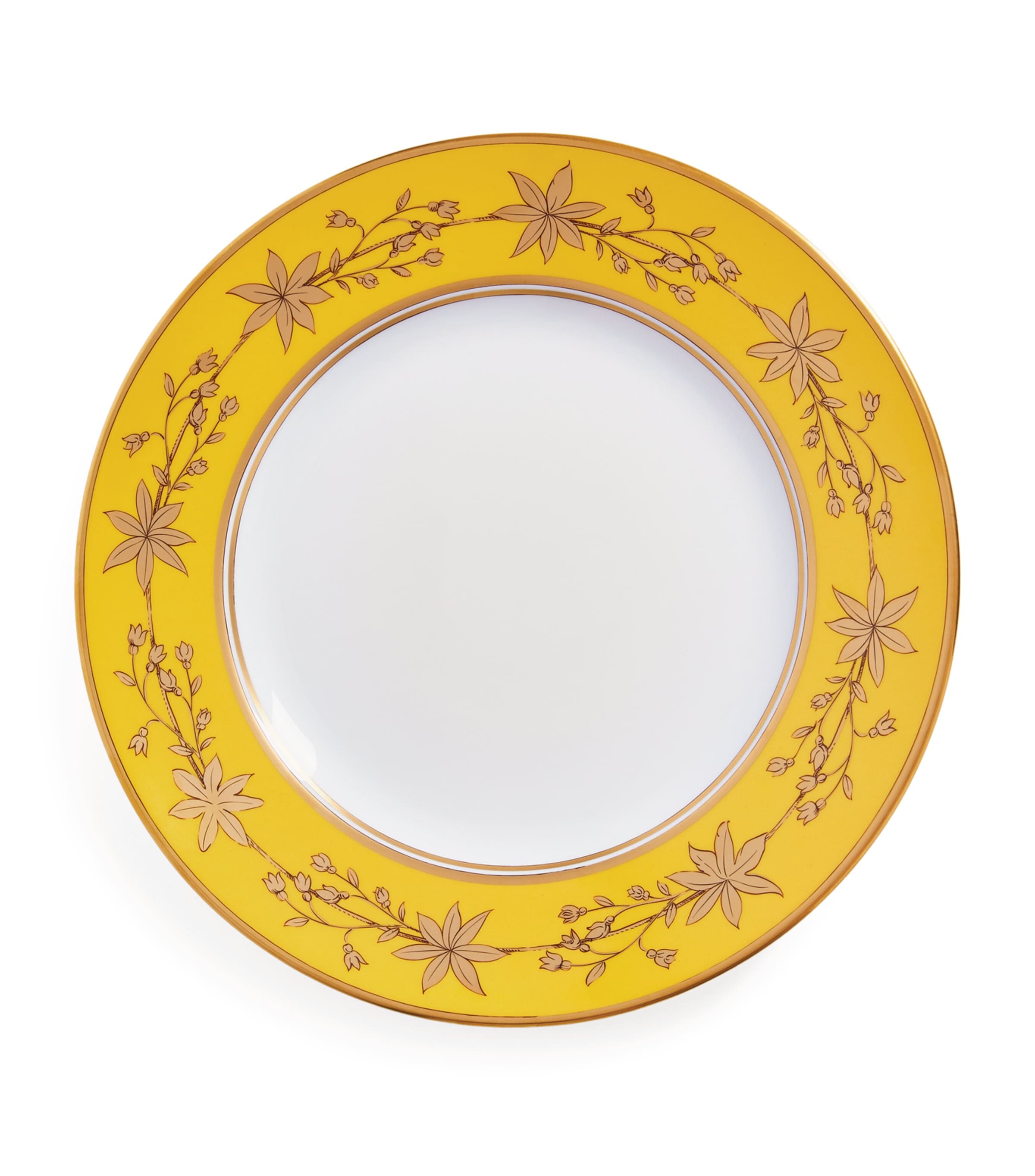 GINORI 1735 dinner plate with botanical wreath and gold trim 26.5cm, UK version