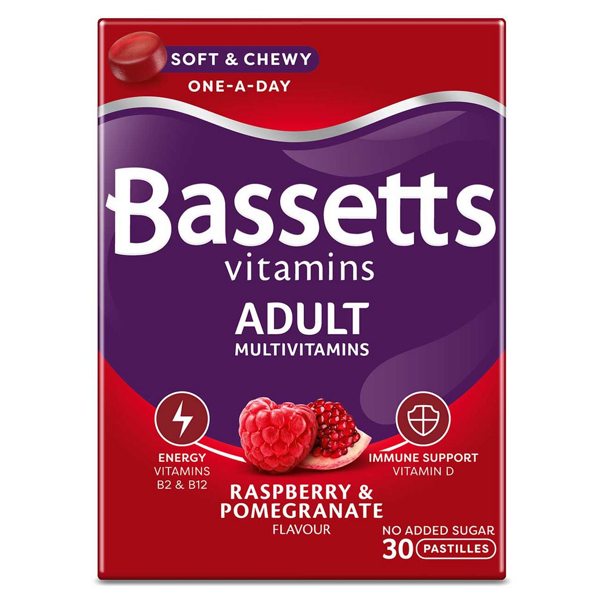 Bassetts Adult Multivitamins Raspberry & Pomegranate Flavour 30 Pastilles GOODS Boots   